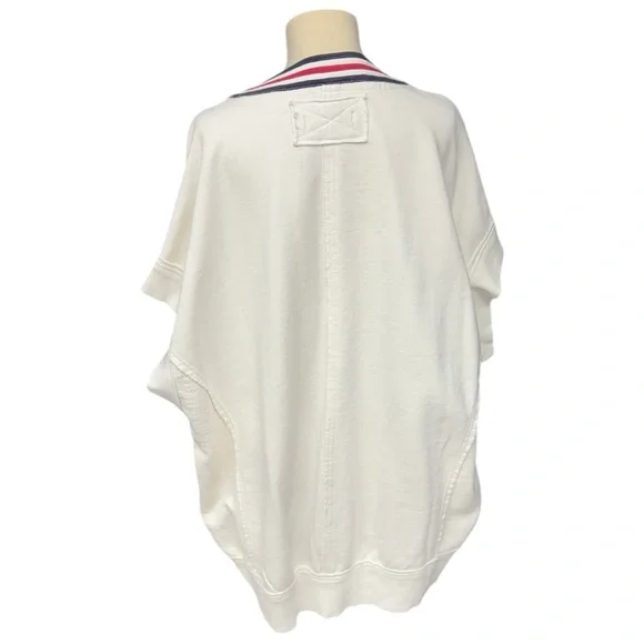 We The Free Free People Ivory Ivy Oversized V-Neck Sweater Vest Size Medium NWT - Picture 7 of 13